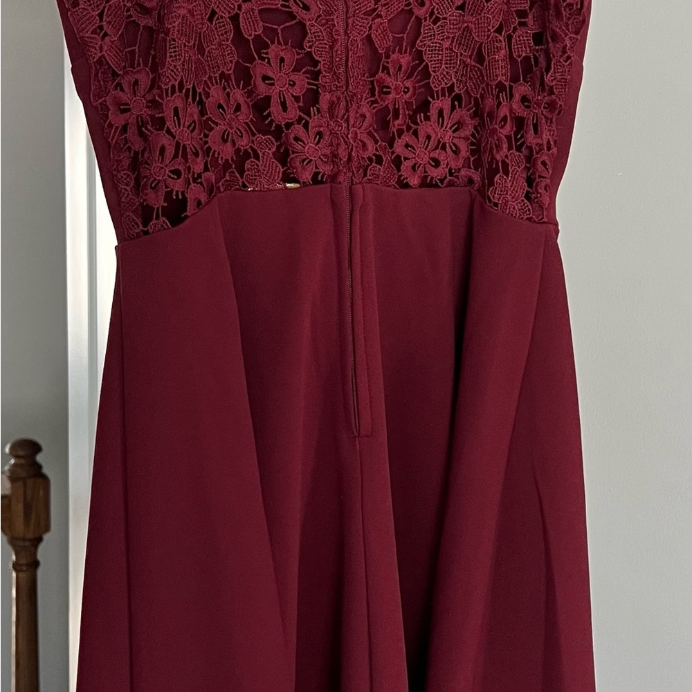 Elegant Burgundy Lace Dress
